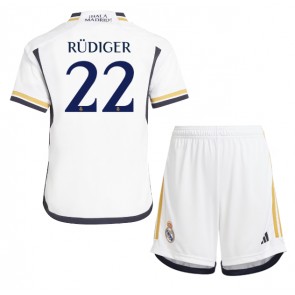 Real Madrid Antonio Rudiger #22 Domaci Dres za Dječji 2023-24 Kratak Rukavima (+ kratke hlače)